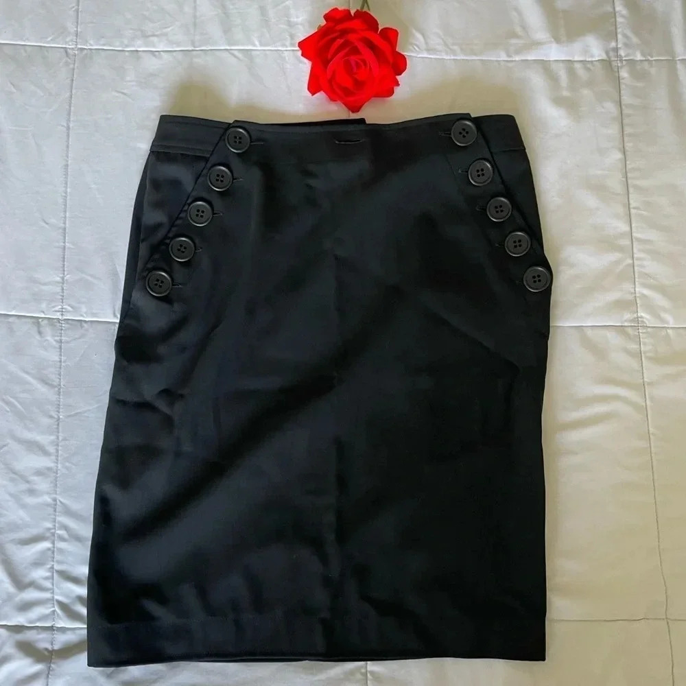 Blumarine wool blend buttons midi skirt